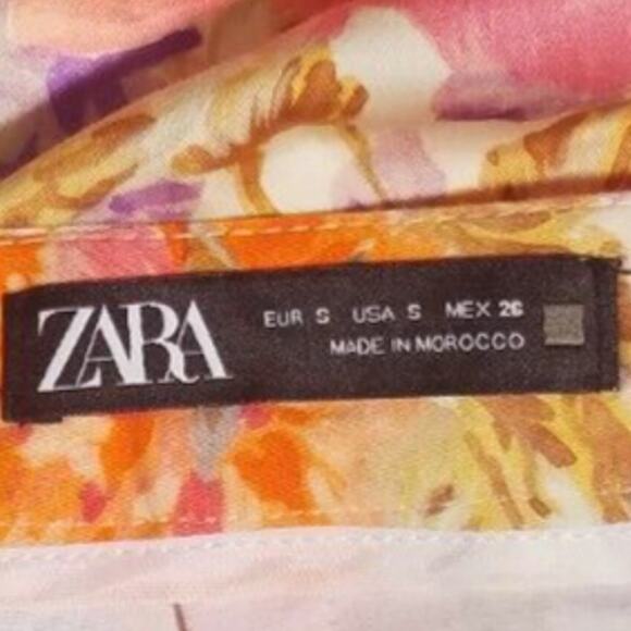 Zara Women’s Skirt Small Floral Print Layered Pencil Straight Career Office Zip - Picture 3 of 4